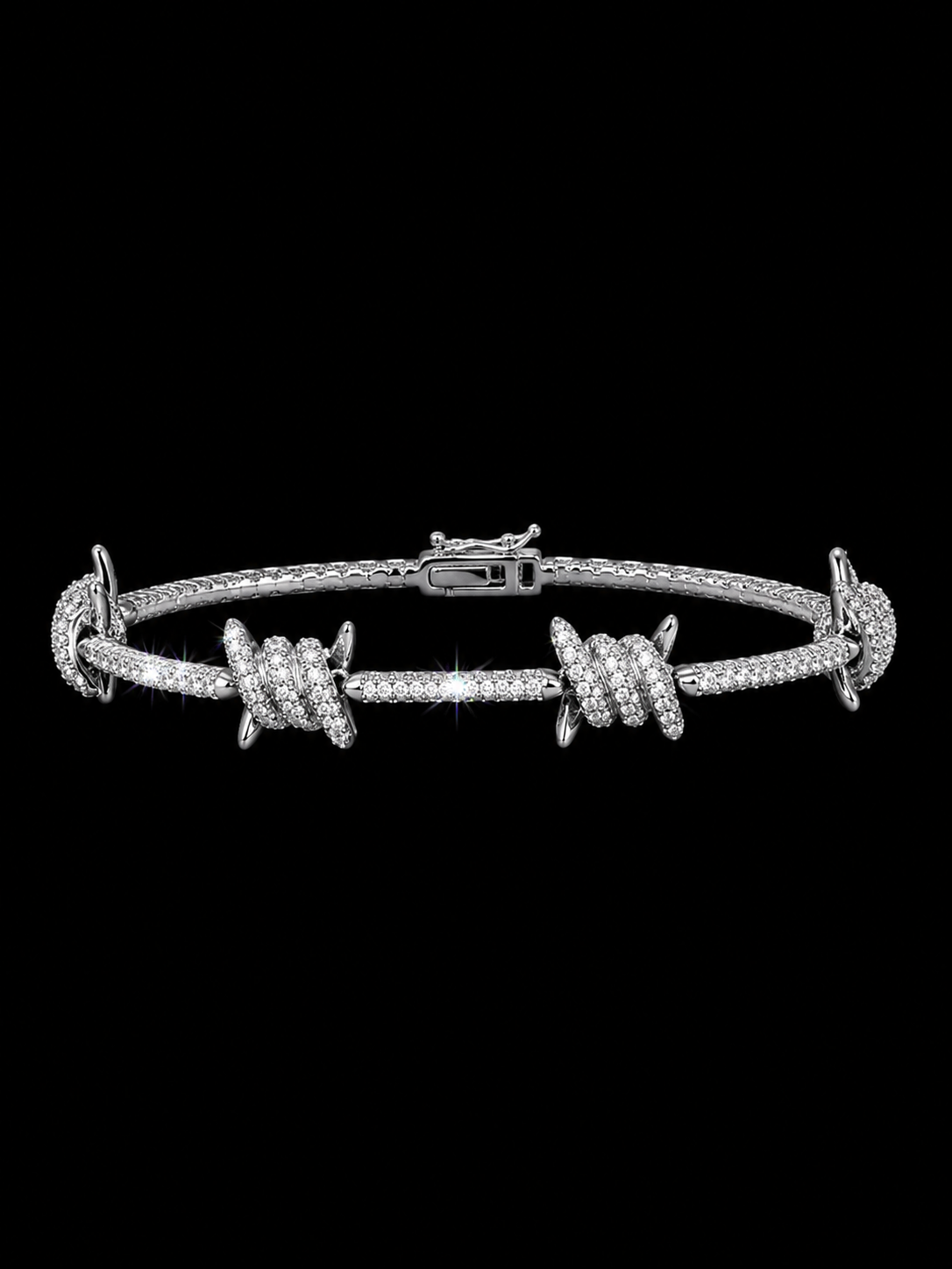 Iced out barbed bracelet