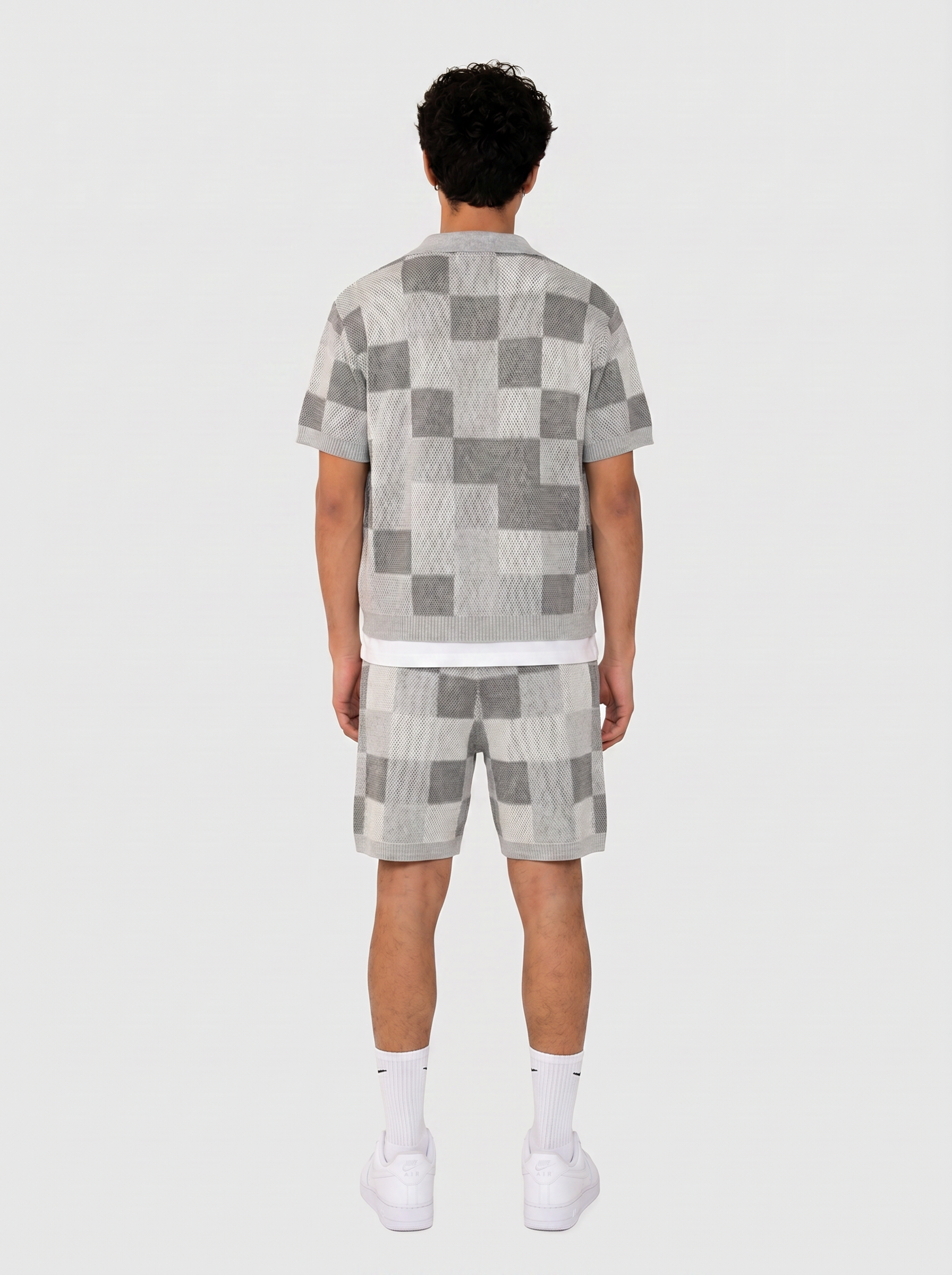 Ensemble chemise & short jacquard damier